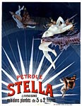 Petrole Stella Advertising poster showing a nude, nymph, and che