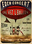 French circus poster, airship, 1884 Poster