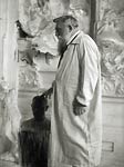 Auguste Rodin, French sculptor in studio