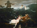 Playing waves by Arnold Bocklin