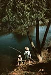 Boys fishing in a bayou, Louisiana 1940