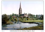 Salisbury Cathedral from the river, England