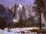 Cathedral Rocks, Yosemite Valley, Winter Albert Bierstadt