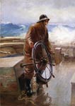 Fisherman at the Wheel by Augustus Bugler