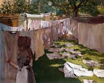 Wash Day a Back Yard Reminiscence of Brooklyn William Chase