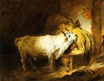 The white bull in the stable Jean-Honore Fragonard