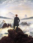 The hiker above the sea mist Caspar David Friedrich