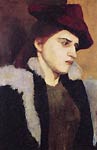 Portrait of a young woman with a red hat Paula Becker Modersohn