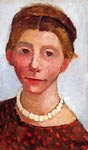 Selfportrait with white pearl necklet Paula Becker Modersohn