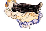Woman with Blue Stockings Egon Schiele