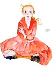 Seated Girl Facing Front Egon Schiele