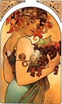 Woman with Fruits Alphonse Mucha