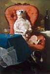 Pug Dog in an Armchair Alfred De Dreux