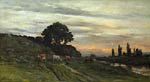 Landscape with Cattle by a Stream Charles-Francois Daubigny