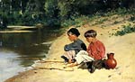 Boys Fishing Vladimir Makovsky