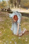Flora spring in the gardens of the villa borghese 1877 by Alma T