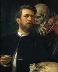 Self portrait with death as a fiddler 1872 by Arnold Bocklin