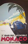 Monoco Grand Prix 1933 Vintage Poster