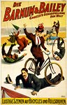 Barnum & Bailey bicycles and rollerskates, German Poster 1900