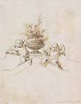 Study for a Painted Wall Decoration Two Putti beside a Vase wit