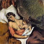 Hortense Breast Feeding Paul Paul Cezanne