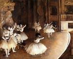 The Ballet Rehearsal on Stage Edgar Degas