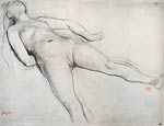 Nude lying on her back Edgar Degas