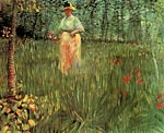 A Woman Walking in a Garden Vincent Van Gogh