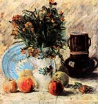 Vase with Flowers, Coffeepot and Fruit Van Gogh