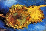 Two Cut Sunflowers 1887 Vincent Van Gogh