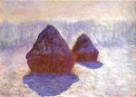 Heap of hay in the snow Monet