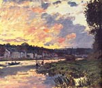 The Seine at Bougival in the Evening Monet