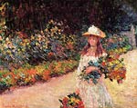 Young Girl in the Garden at Giverny Claude Monet