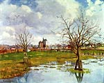 Landscape with flooded fields Camille Pissarro