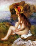 Nude in a Straw Hat Pierre-Auguste Renoir