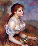 Young Girl with Daisies Renoir