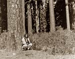 Klamath Native American Indian man in Ponderosa Pines, Oregon