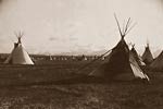 Piegan Native Indian encampment, Tepees