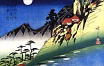 Moon over mountain landscape Ando Hiroshige
