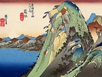 High Rocks by a Lake Ando Hiroshige