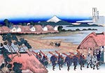 Mt Fuji seen from the gay quarter in Senju Katsushika Hokusai
