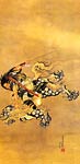 Japanese Warrior on Back of Dragon Katsushika Hokusai