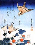 Strawberries and Bird Katsushika Hokusai