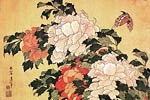 Peonies and Butterfly Katsushika Hokusai