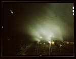 Night view Santa Fe Railroad yard, Kansas City 1943