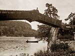 Lake Mohonk New York, bridge and rowing boat