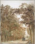Forest Road with Two Horse Drawn Carts