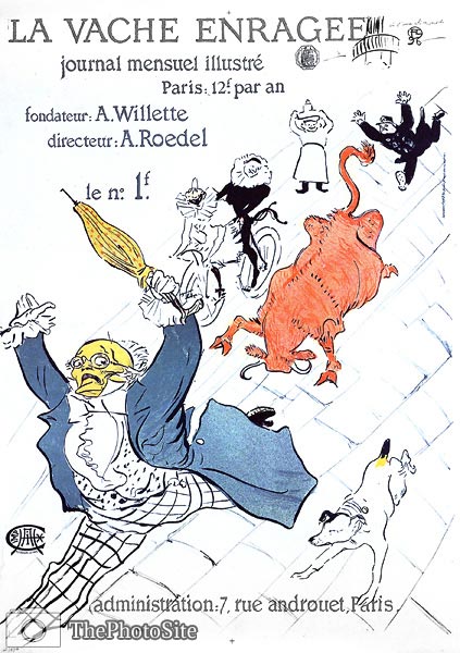 Henri de Toulouse-Lautrec Poster La vache enragee - Click Image to Close