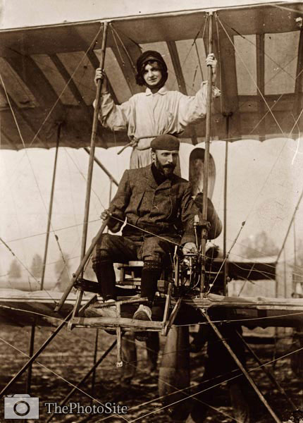 Roger Sommer French pilot Farman biplane - Click Image to Close