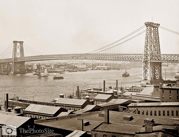 Williamsburg Bridge New York 1900's - Click Image to Close